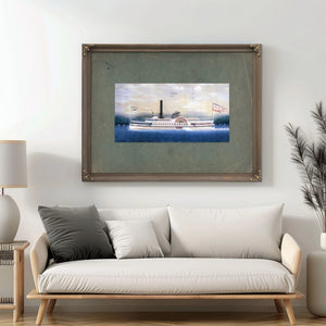 Steamboat Harlem on the Hudson River — Framed Wall Art Room View | Bella Frye
