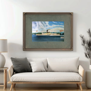 Steamboat C. Vanderbilt on the Hudson River — Framed Wall Art Room View | Bella Frye