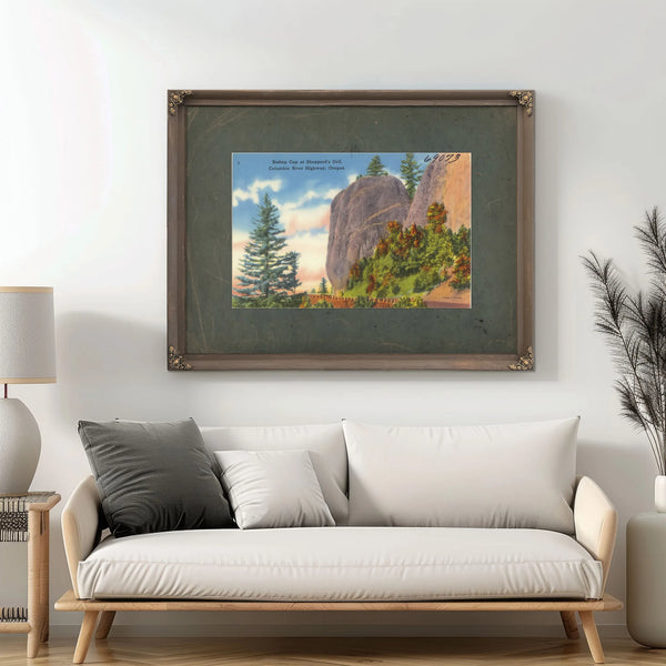 Bishop Cap At Shepperd's Dell Columbia River Highway Oregon B — vintage wall art by Bella Frye