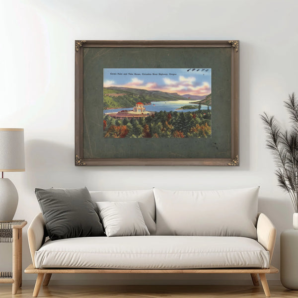 Crown Point And Vista House Columbia River Highway Oregon — vintage wall art by Bella Frye