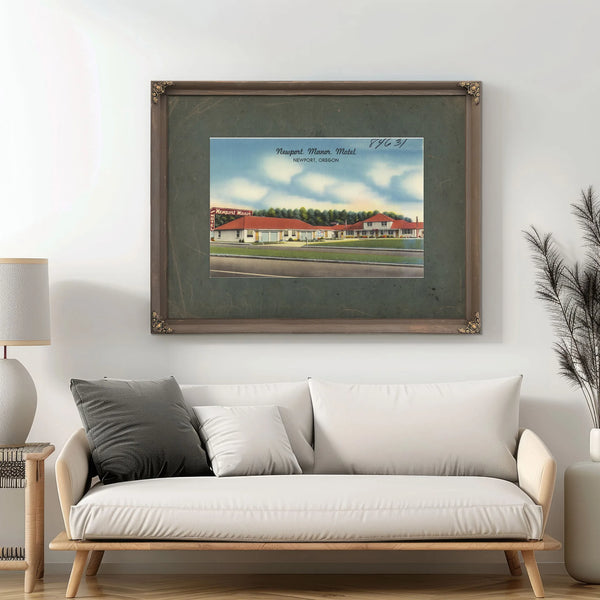 Newport Manor Motel Newport Oregon — vintage wall art by Bella Frye