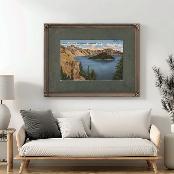 Wizard Island Crater Lake Crater Lake National Park Oregon — vintage wall art by Bella Frye
