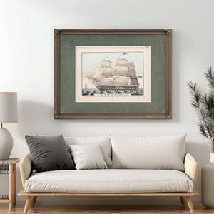 US. Ship of the Line Pennsylvania 140 Guns  Currier Lithograph — Framed Wall Art Room View | Bella Frye