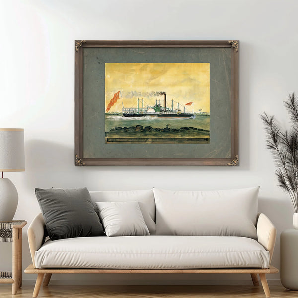 Steamboat Lexington The Fastest Boat That Ever Sailed — Framed Wall Art Room View | Bella Frye