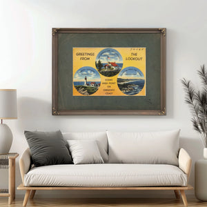 Greetings From The Lookout Scenic High Point On Oregon's Coast — vintage wall art by Bella Frye