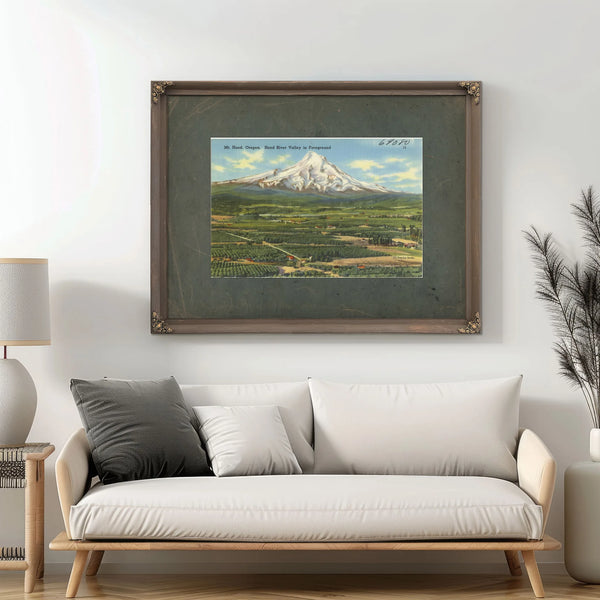 Mt Hood Oregon Hood River Valley In Foreground — vintage wall art by Bella Frye
