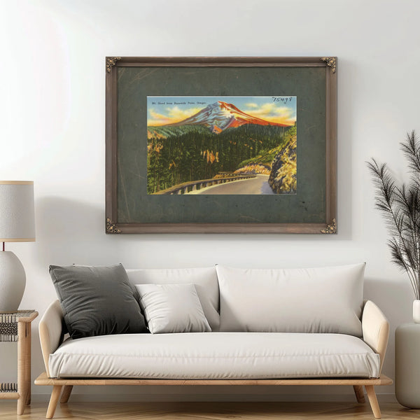 Mt Hood From Buzzards Point Oregon'1 — vintage wall art by Bella Frye