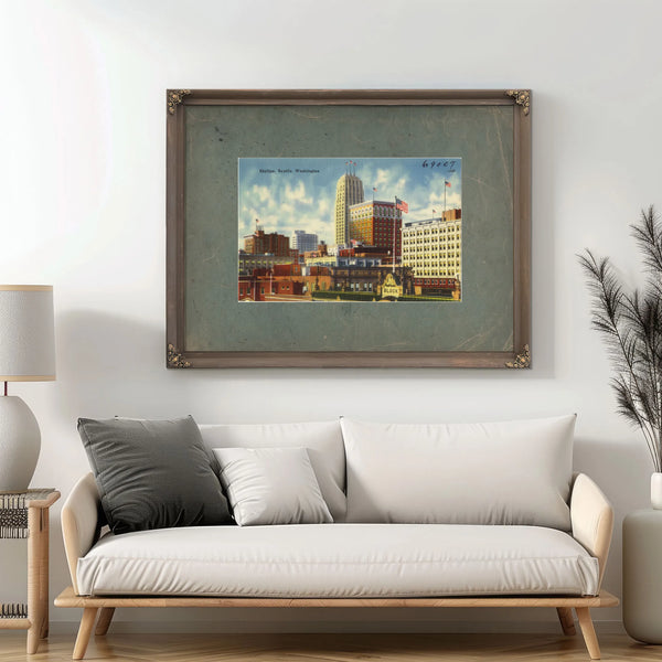 Skyline Seattle Washington — vintage wall art by Bella Frye