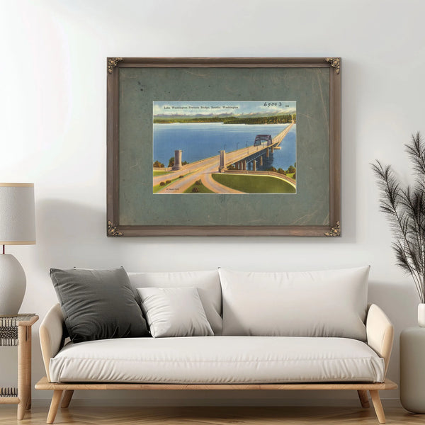 Lake Washingtonpontoon Bridge Seattle Washington — vintage wall art by Bella Frye
