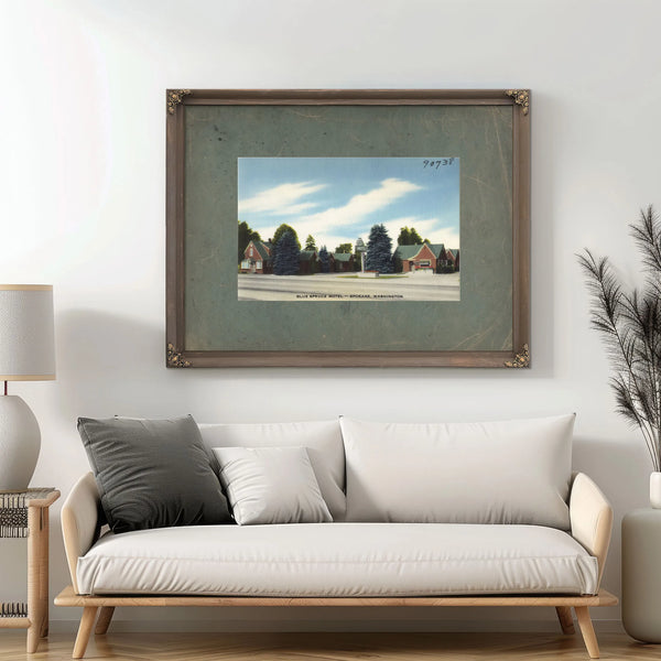 Blue Spruce Motel Spokane Washington — vintage wall art by Bella Frye