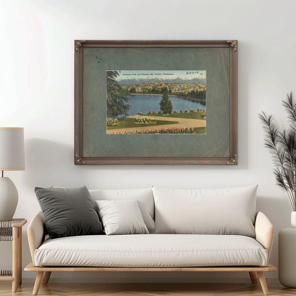 Volunteer Park And Olympic Mts Seattle Washington — vintage wall art by Bella Frye
