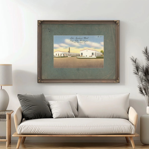 Lake Apartments Motel Soap Lake Washingtonwash State Highway 7 — vintage wall art by Bella Frye