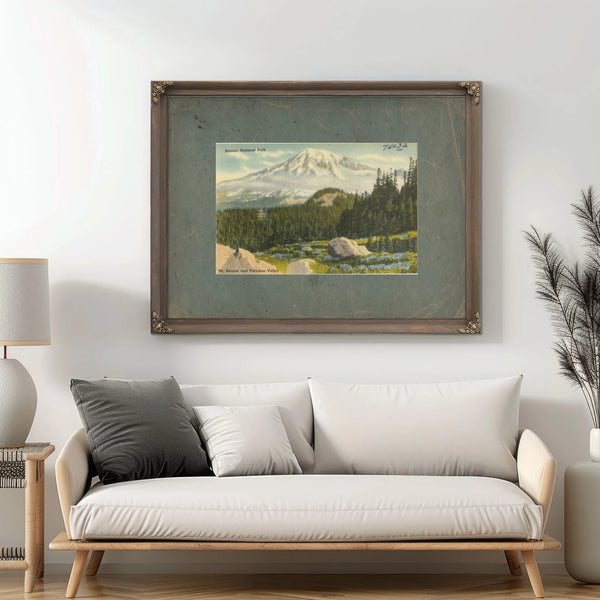 Rainier National Park Mt Rainier And Paradise Valley Washington'2 — vintage wall art by Bella Frye
