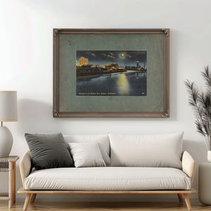 Moonlight On The Spokane River Spokane Washington — vintage wall art by Bella Frye