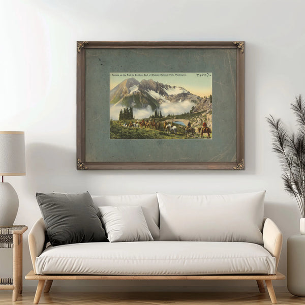 Tourist On The Trail Southern End Of Olympic National Park Washington'1 — vintage wall art by Bella Frye