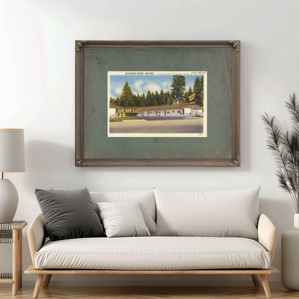 Golden West Motel 10 Miles North Of Seattle On 99 — vintage wall art by Bella Frye