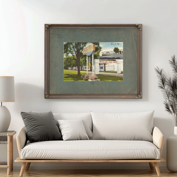 Woodland Park Motel — vintage wall art by Bella Frye