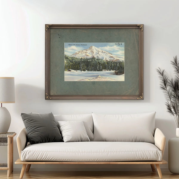 Winter At Mt Rainier Washington — vintage wall art by Bella Frye