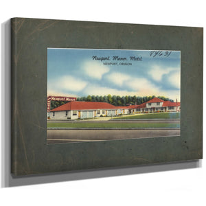 Newport Manor Motel Newport Oregon, canvas wrap — vintage framed wall art by Bella Frye