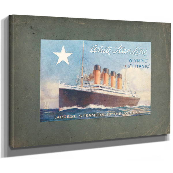 White Star Line Olympic and Titanic Promotional Brochure Cover — Stretched Canvas Print | Bella Frye