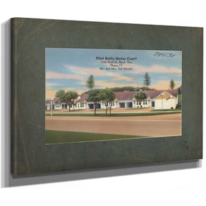 Pilot Butte Motor Court, canvas wrap — vintage framed wall art by Bella Frye