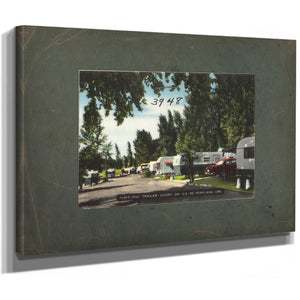 Portland Trailer Court On Us 99 Portland Ore, canvas wrap — vintage framed wall art by Bella Frye