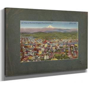 Air View Of Portland Oregon From South West, canvas wrap — vintage framed wall art by Bella Frye