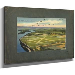 Portland Columbia Airport Portland Oregon, canvas wrap — vintage framed wall art by Bella Frye