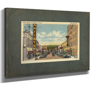 Main Street Pendleton Oregon, canvas wrap — vintage framed wall art by Bella Frye