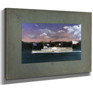 Steamboat Jesse Hoyt on the Hudson River — Stretched Canvas Print | Bella Frye