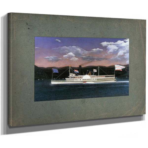 Steamboat Jesse Hoyt on the Hudson River — Stretched Canvas Print | Bella Frye
