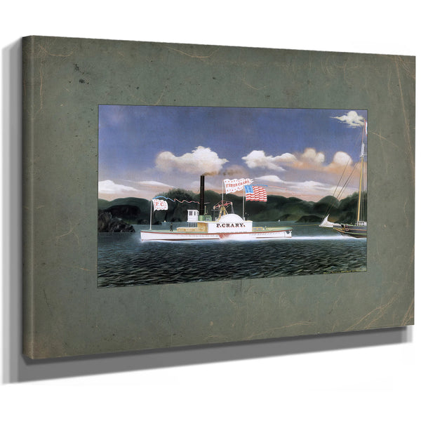 Steamboat Peter Crary on the Hudson River — Stretched Canvas Print | Bella Frye