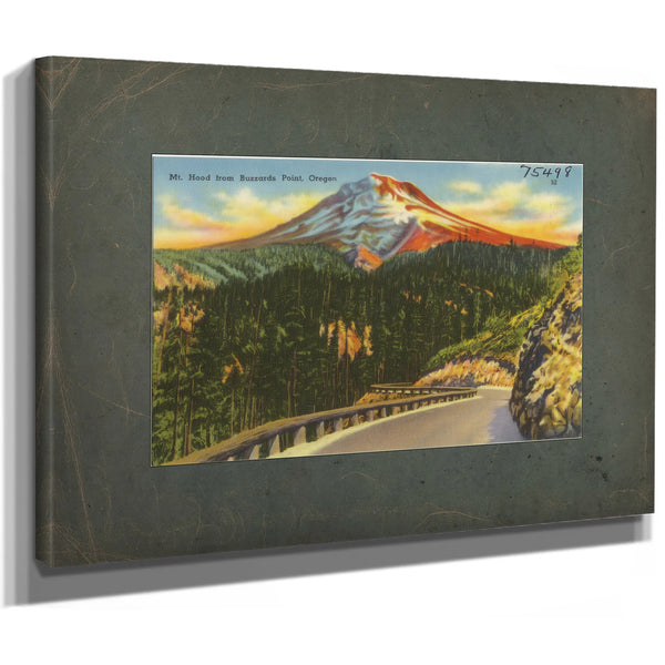 Mt Hood From Buzzards Point Oregon'1, canvas wrap — vintage framed wall art by Bella Frye