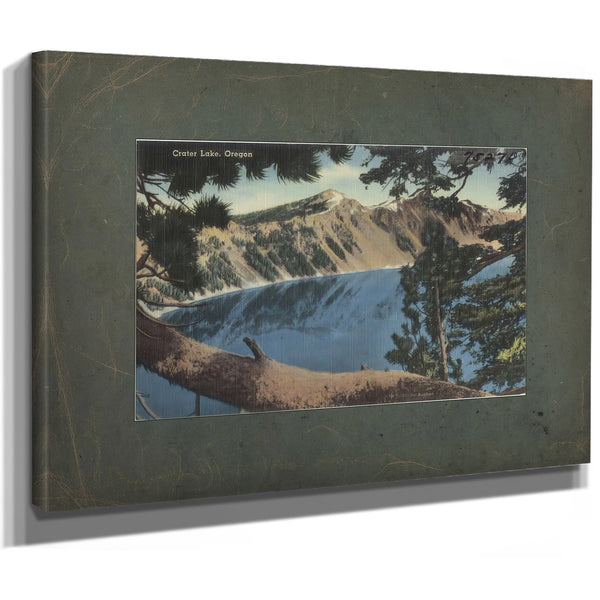 Crater Lake Oregon, canvas wrap — vintage framed wall art by Bella Frye