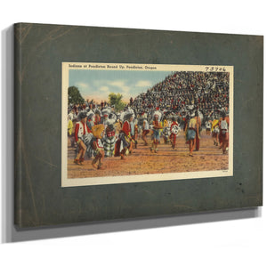 Indians At Pendleton Round Up Pendleton Oregon, canvas wrap — vintage framed wall art by Bella Frye