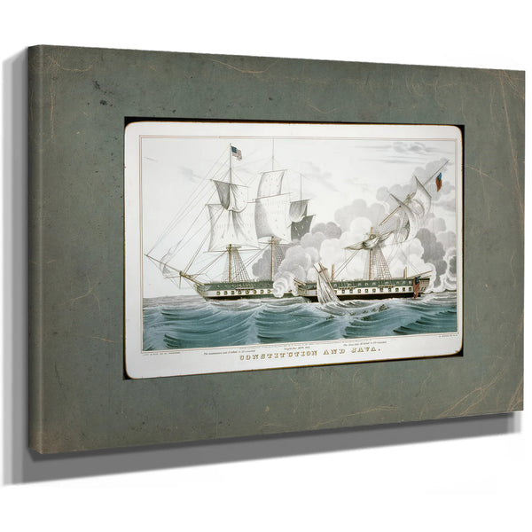 Constitution and Java Naval Battle of the War of 1812 — Stretched Canvas Print | Bella Frye