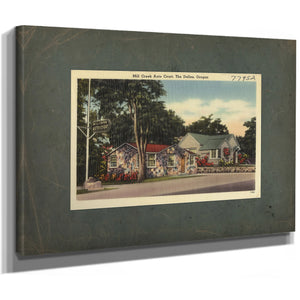 Mill Creek Auto Court The Dalles Oregon, canvas wrap — vintage framed wall art by Bella Frye