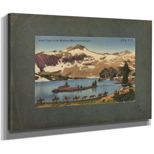 Pack Train In The Wallowa Mountains Oregon, canvas wrap — vintage framed wall art by Bella Frye