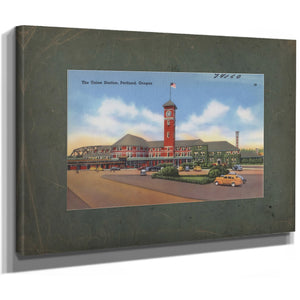 The Union Station Portland Oregon, canvas wrap — vintage framed wall art by Bella Frye
