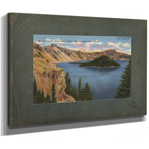 Wizard Island Crater Lake Crater Lake National Park Oregon, canvas wrap — vintage framed wall art by Bella Frye