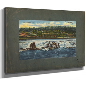 Willamette Falls At Oregon City Oregon, canvas wrap — vintage framed wall art by Bella Frye