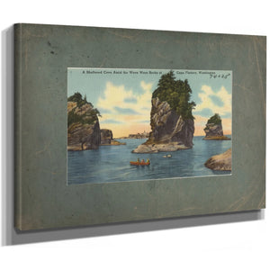 A Sheltered Cove Amid The Wave Worn Rock Of Cape Flattery Washington, canvas wrap — vintage framed wall art by Bella Frye