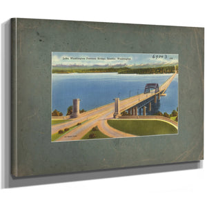 Lake Washingtonpontoon Bridge Seattle Washington, canvas wrap — vintage framed wall art by Bella Frye