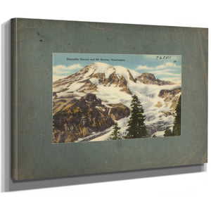 Nisqually Glacier And Mt Rainier Washington, canvas wrap — vintage framed wall art by Bella Frye