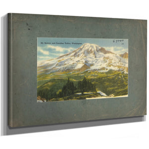 Mt Rainier And Paradise Valley Washington, canvas wrap — vintage framed wall art by Bella Frye