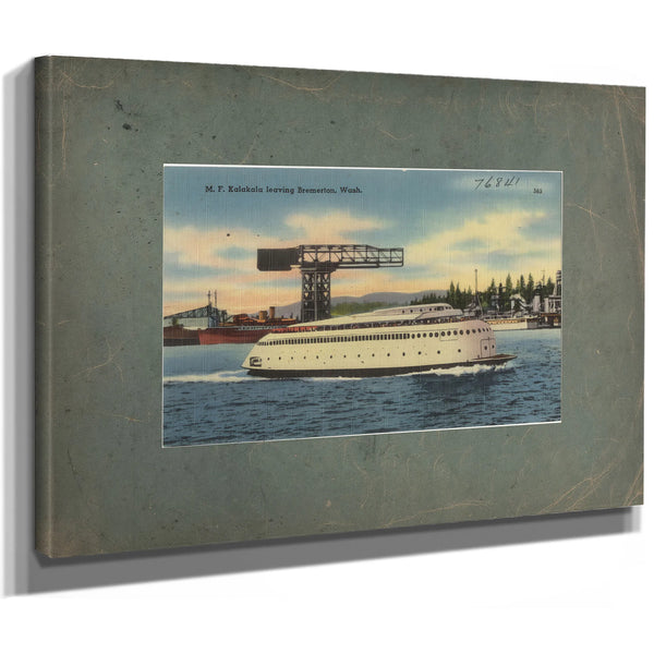 M F Kalakala Leaving Bremerton Wash, canvas wrap — vintage framed wall art by Bella Frye