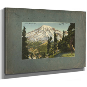 Rainier National Park Mt Rainier And Paradise Valley Washington, canvas wrap — vintage framed wall art by Bella Frye