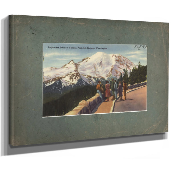 Inspiration Point At Sunrise Park Mt Rainier Washington, canvas wrap — vintage framed wall art by Bella Frye