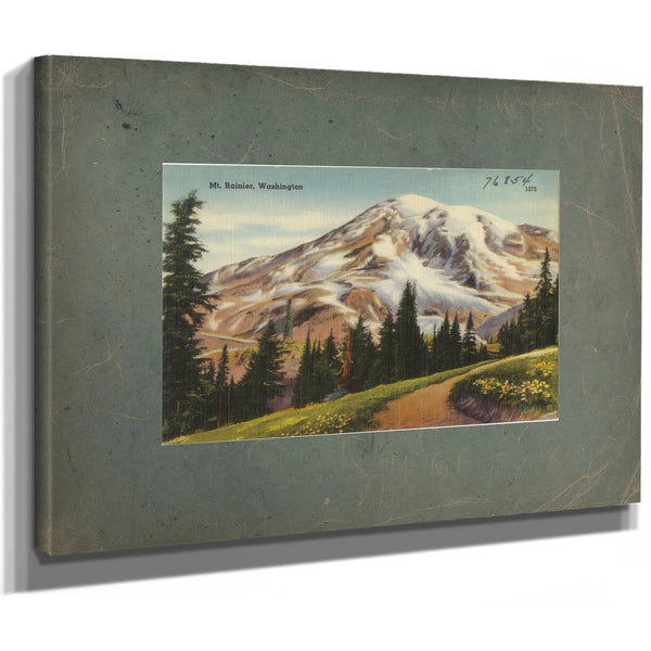 Mt Rainier Washington, canvas wrap — vintage framed wall art by Bella Frye