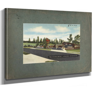New Wynne Motel Spokane Washington, canvas wrap — vintage framed wall art by Bella Frye